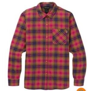 Burton Grace Long‎ Sleeve Flannel Women’s Size Large Fuchsia Plaid